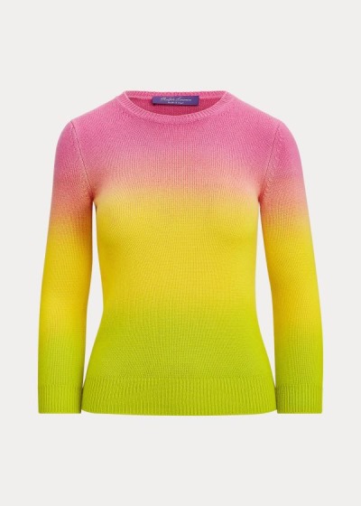 Sueter Ralph Lauren Mujer Rosas / Amarillos / Verdes - Dip-Dyed Cashmere - LVKQU7695